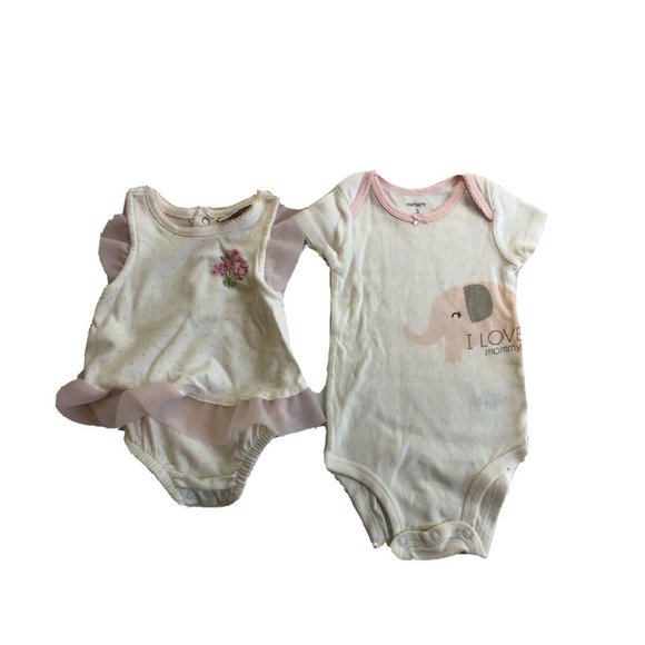 Cutie Pie Baby Gil's Bodysuit One Pieces (Pack of 2) White 100% CottonSize 0-3M - Picture 1 of 9